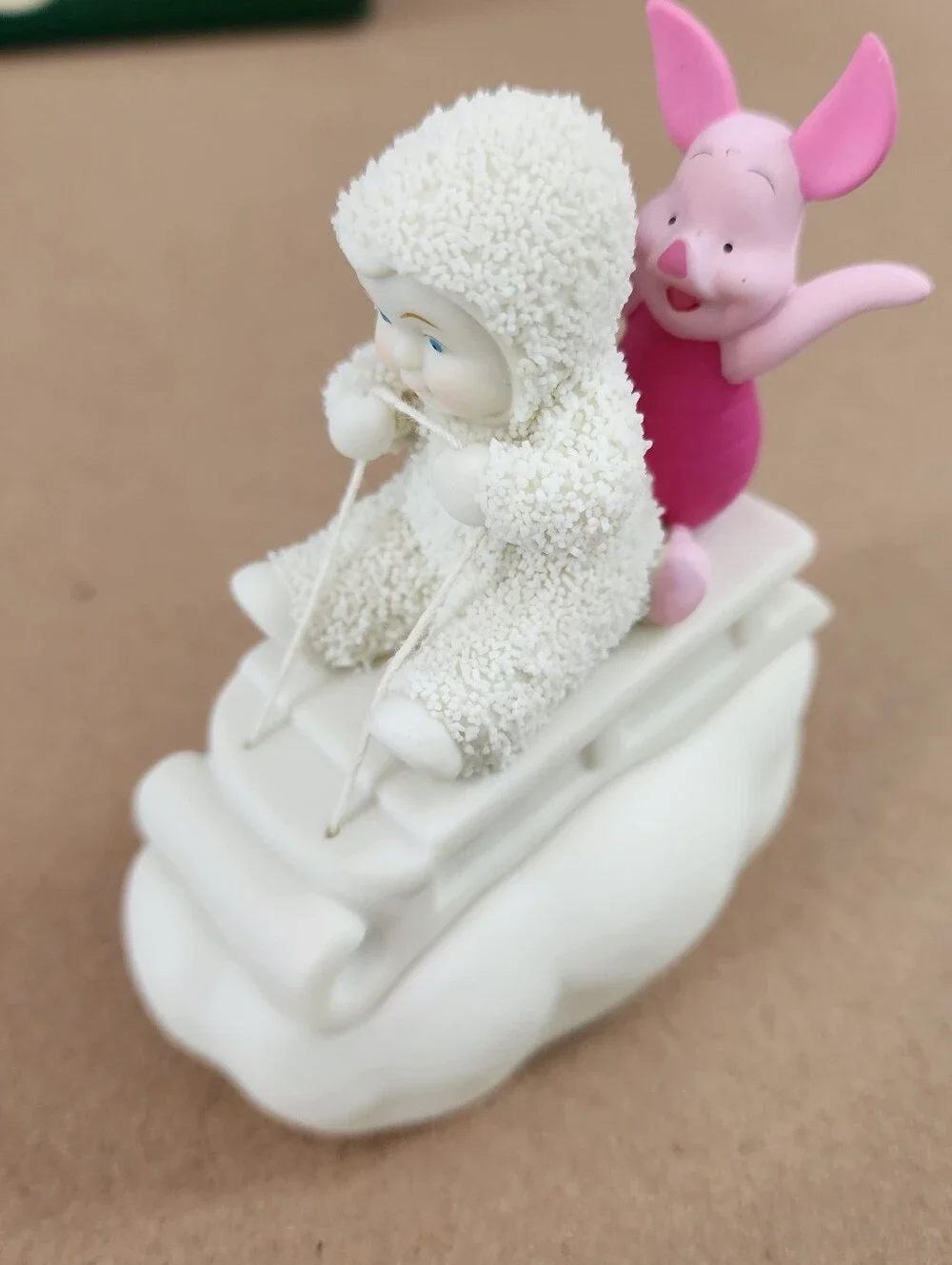 Disney Department 56 Trinket Box Snowbabies Look POOH  NO Hands ~ Figurine 2004